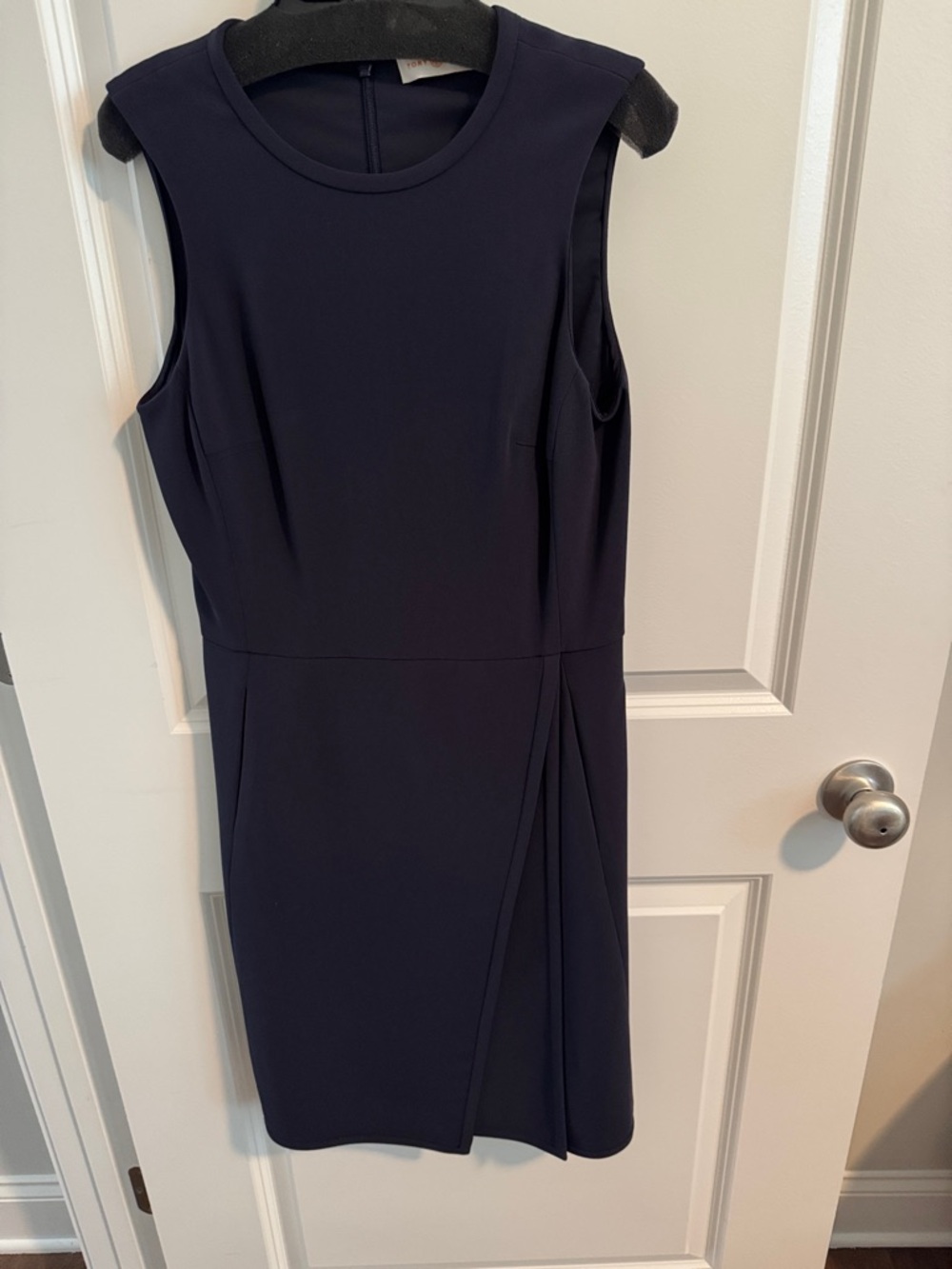 Classic Sleeveless Navy Sheath Dress